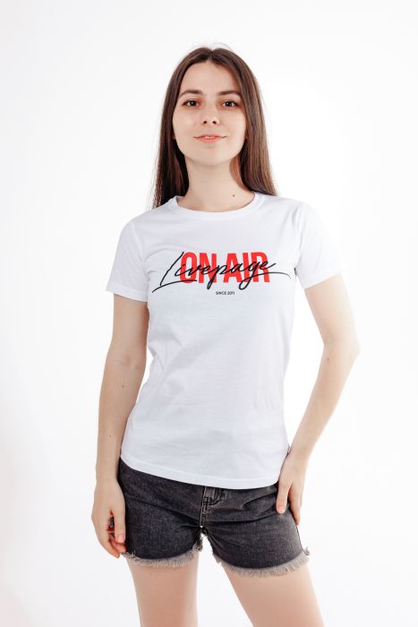 Жіноча футболка Livepage On Air, біла