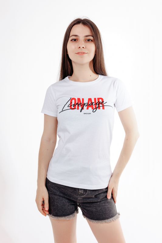 Жіноча футболка Livepage On Air, біла