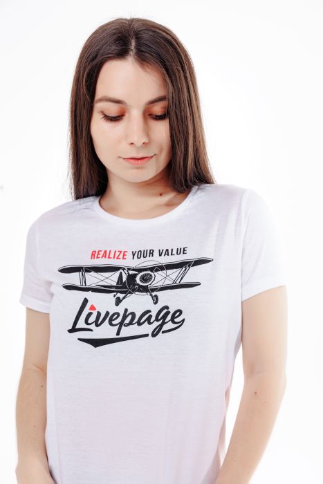 Жіноча футболка Livepage Realize Your Value, біла